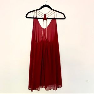 Maroon Dress w/ Chain Back Detail (Size S)